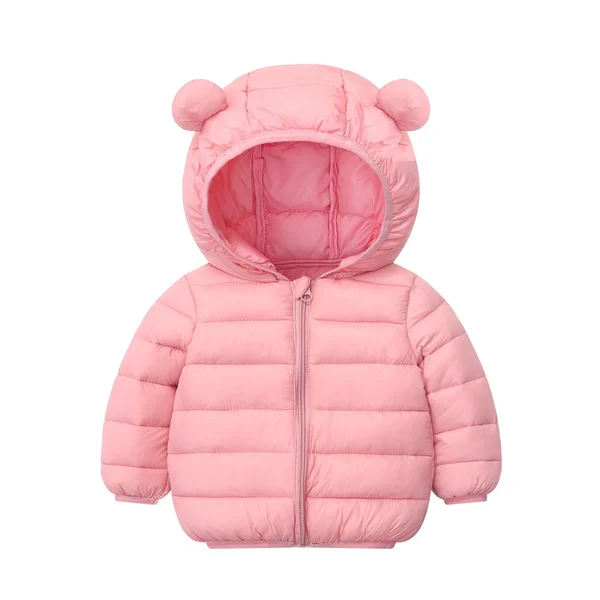 Kids Solid Color Cotton Padded Jacket