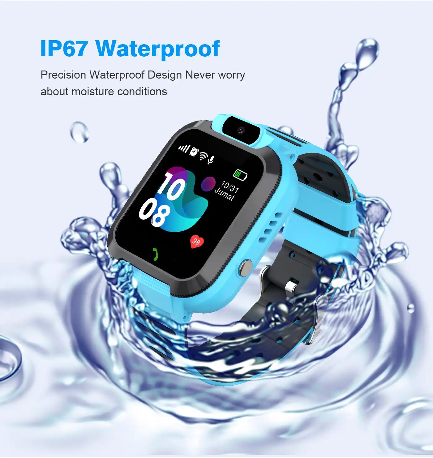 Kids GPS Smartwatch - Waterproof Tracker, Touchscreen & Games for Boys & Girls