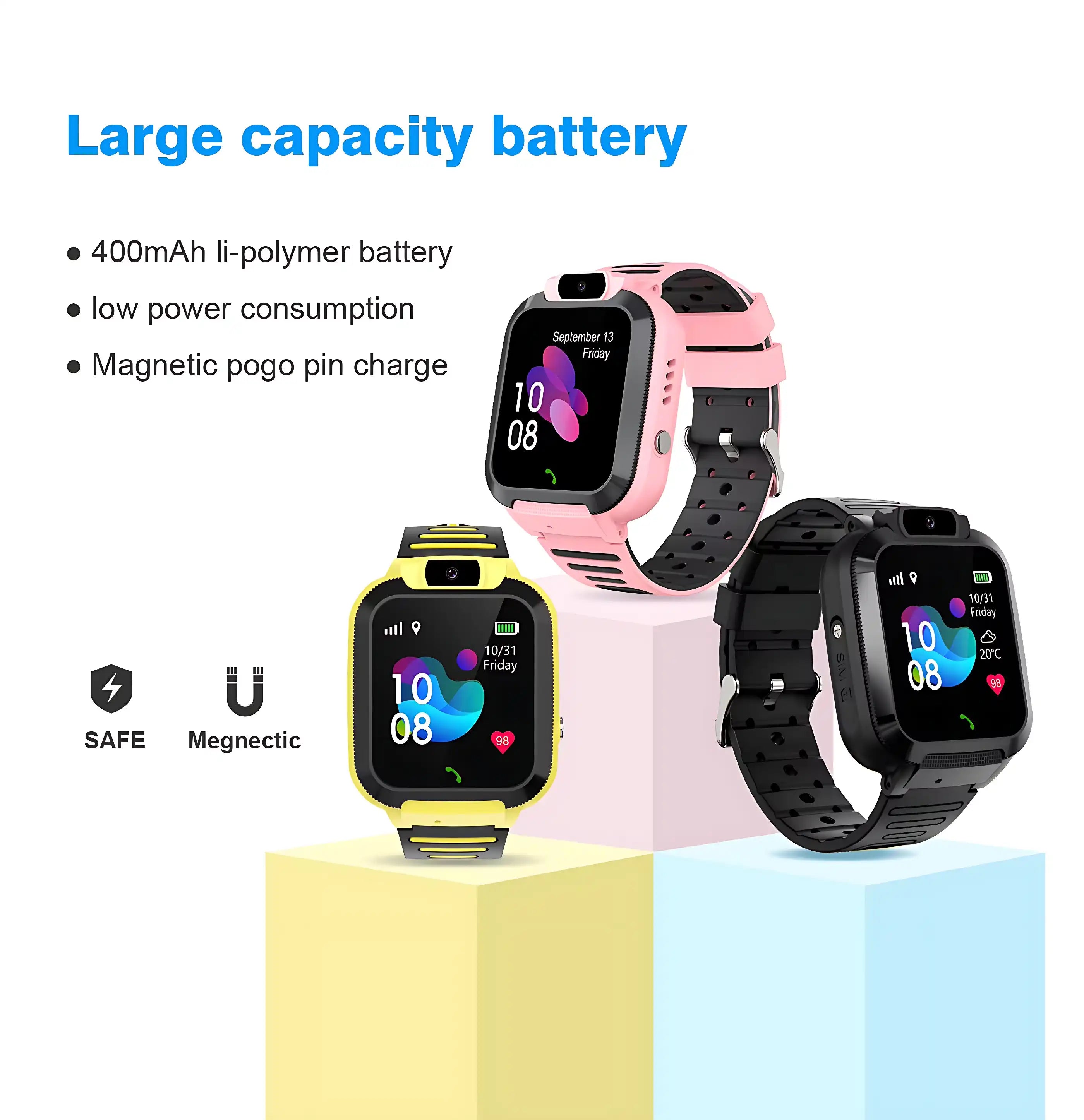 Kids GPS Smartwatch - Waterproof Tracker, Touchscreen & Games for Boys & Girls