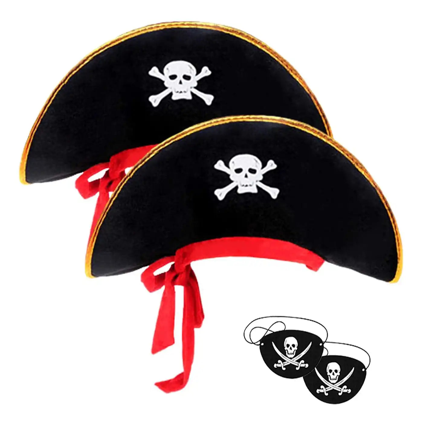 Kids Pirate Hat with Eyepatch - High-Top Halloween Costume Party Accessory