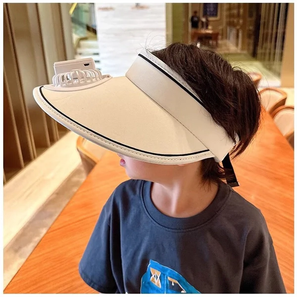 Kids Sun Hat with Fan – UPF 50+ UV Block, Wide Brim & Open Top for Cool Comfort