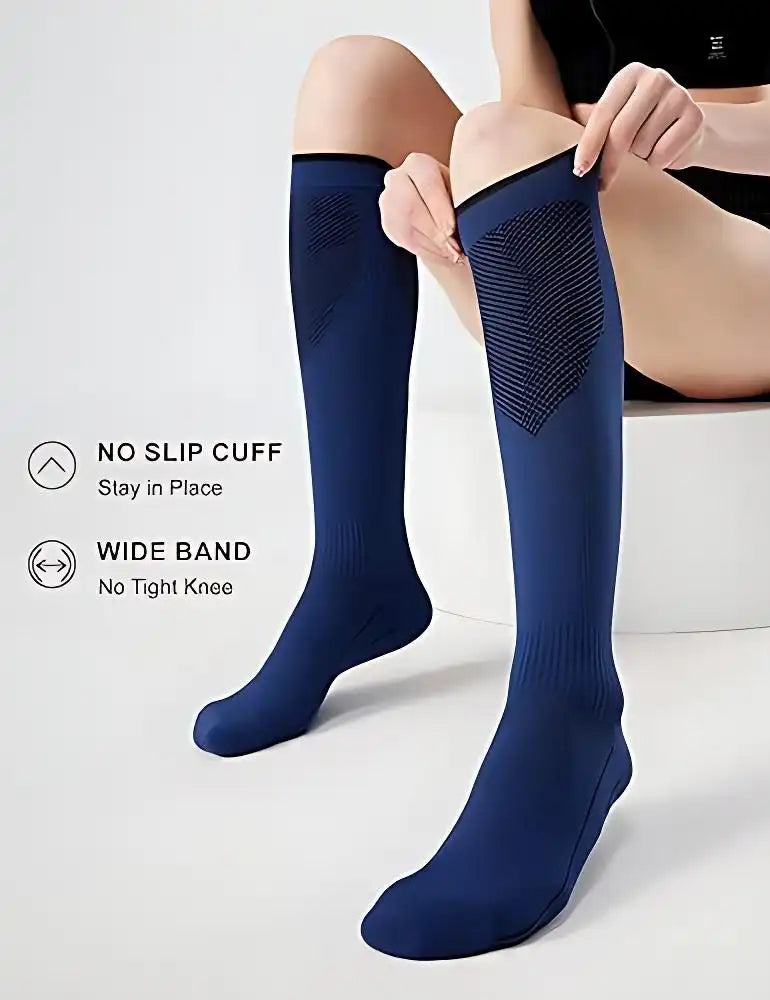 Knee-High Compression Socks (20-30mmHg) - Breathable Support for Running & Travel