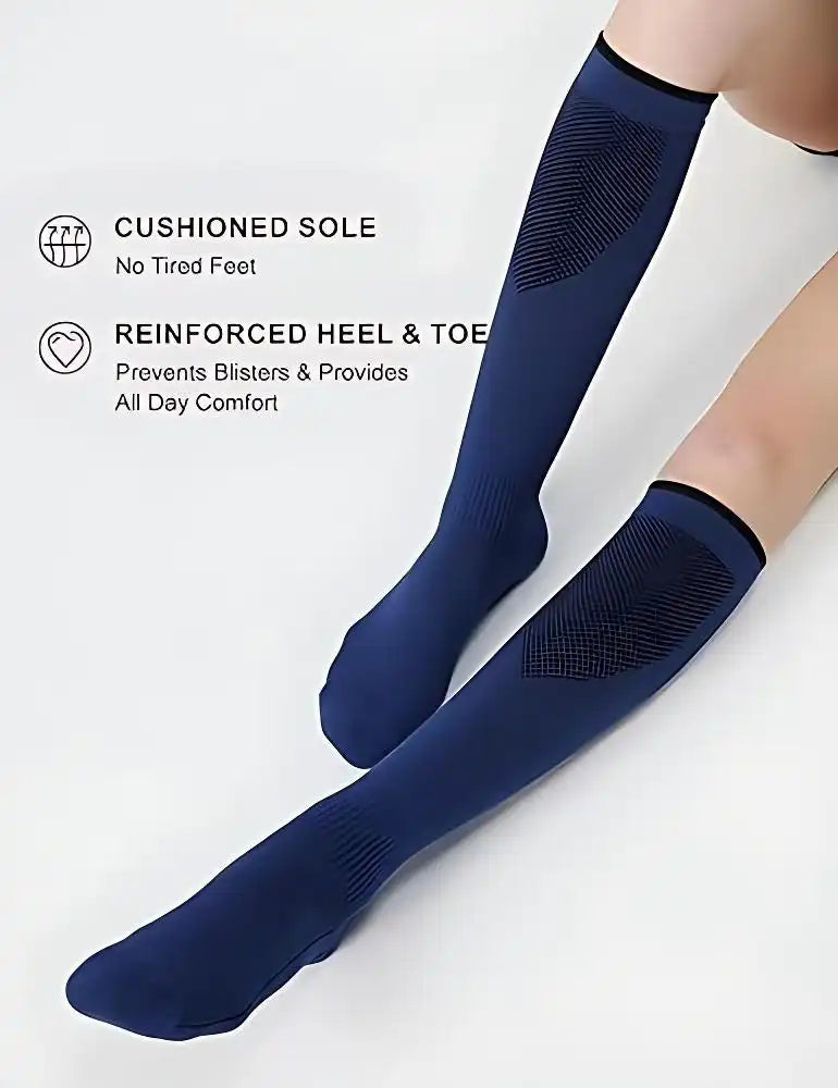 Knee-High Compression Socks (20-30mmHg) - Breathable Support for Running & Travel