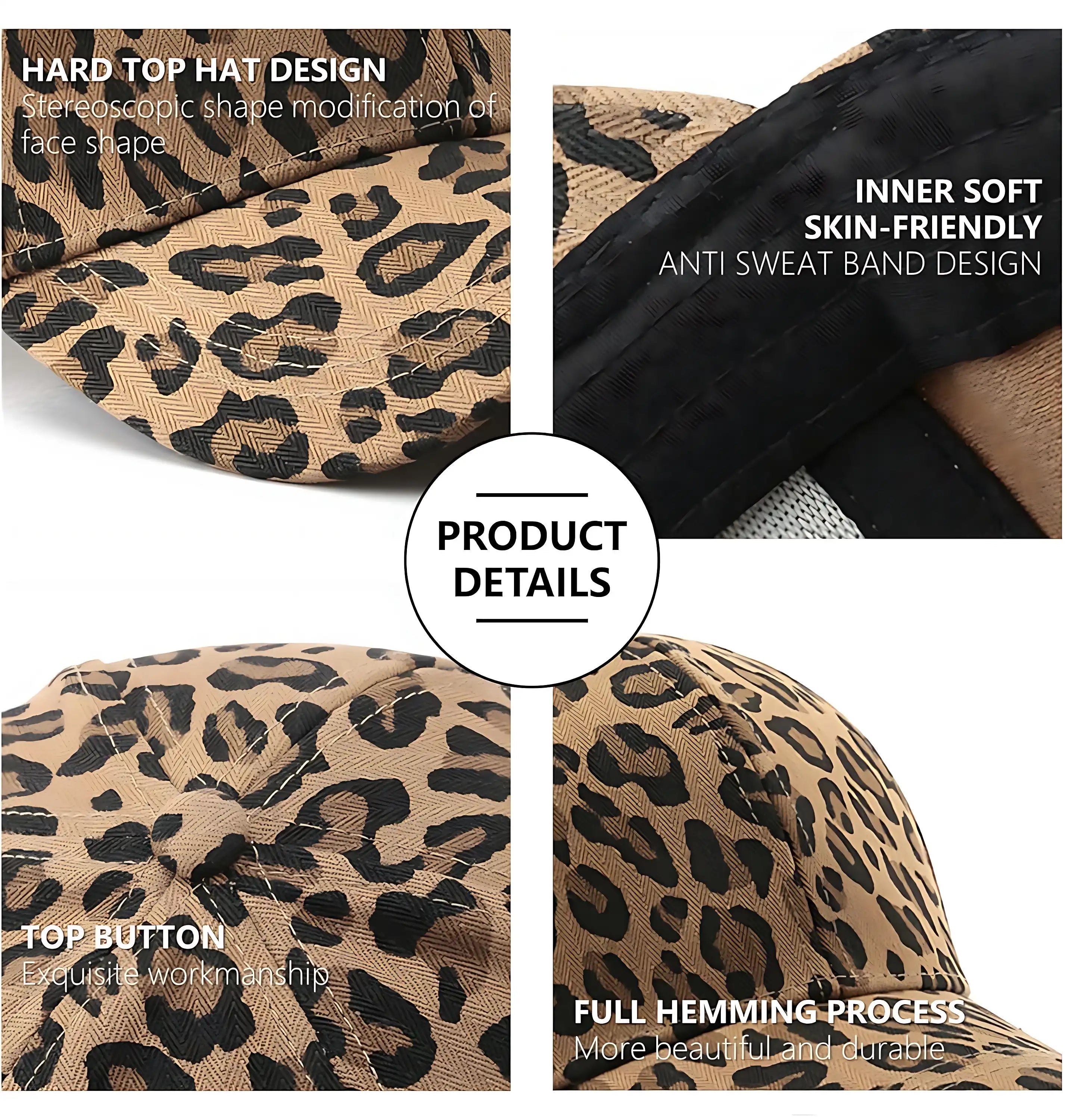 Leopard Print Cotton Baseball Cap