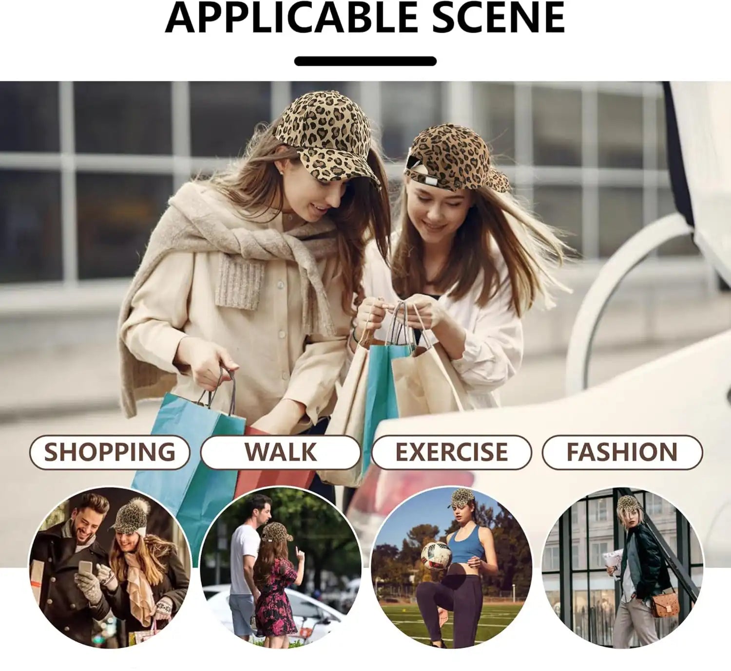 Leopard Print Cotton Baseball Cap