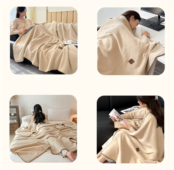 Luxury Alpaca Fleece Throw Blanket – Ultra-Soft Thick Winter Blanket for Bed, Sofa & Office Nap