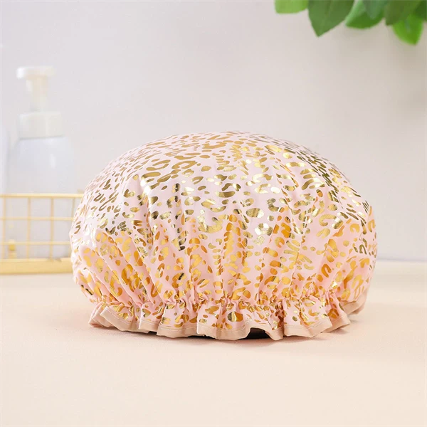 Luxury Double-Layer Shower Cap – Soft Lined & Waterproof for Frizz-Free Hair