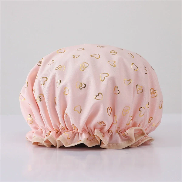 Luxury Double-Layer Shower Cap – Soft Lined & Waterproof for Frizz-Free Hair