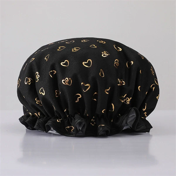 Luxury Double-Layer Shower Cap – Soft Lined & Waterproof for Frizz-Free Hair