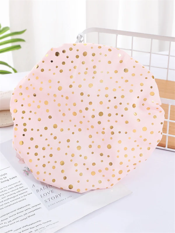 Luxury Double-Layer Shower Cap – Soft Lined & Waterproof for Frizz-Free Hair