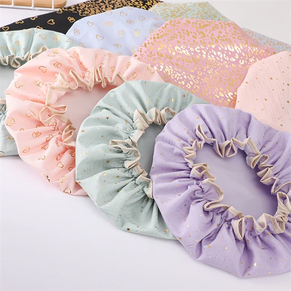 Luxury Double-Layer Shower Cap – Soft Lined & Waterproof for Frizz-Free Hair