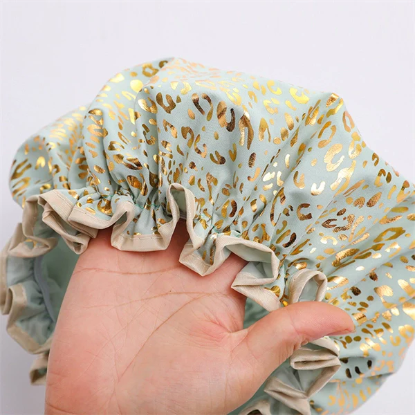 Luxury Double-Layer Shower Cap – Soft Lined & Waterproof for Frizz-Free Hair