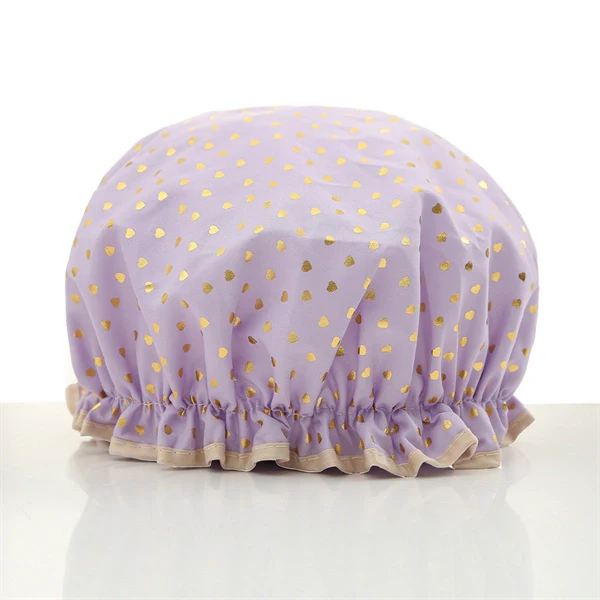 Luxury Double-Layer Shower Cap – Soft Lined & Waterproof for Frizz-Free Hair