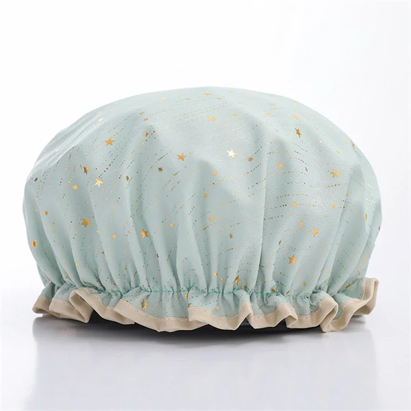 Luxury Double-Layer Shower Cap – Soft Lined & Waterproof for Frizz-Free Hair