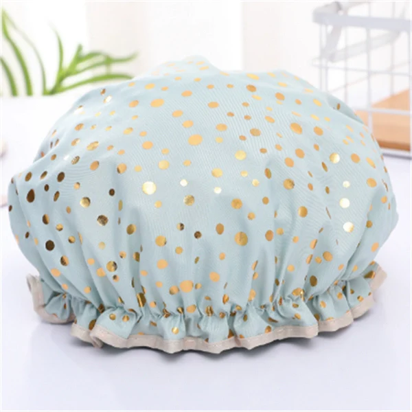 Luxury Double-Layer Shower Cap – Soft Lined & Waterproof for Frizz-Free Hair