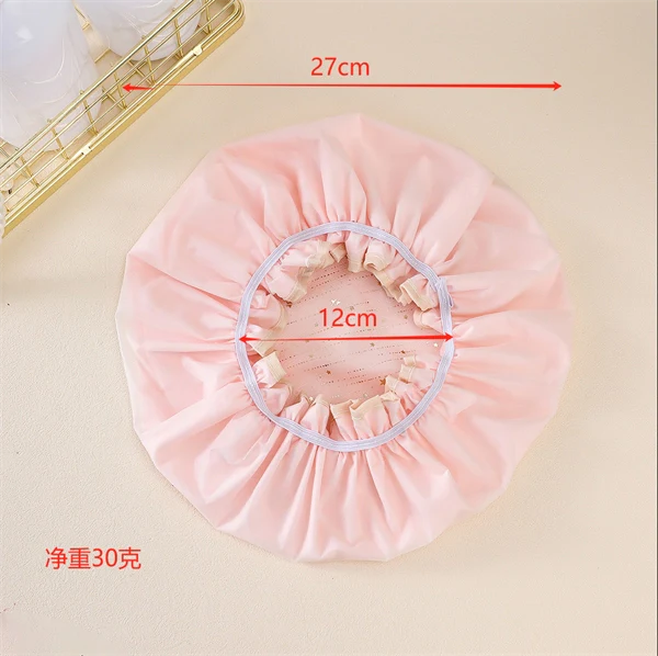 Luxury Double-Layer Shower Cap – Soft Lined & Waterproof for Frizz-Free Hair