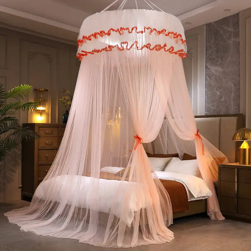 Luxury Lace Dome Mosquito Net Canopy Top Hook Design