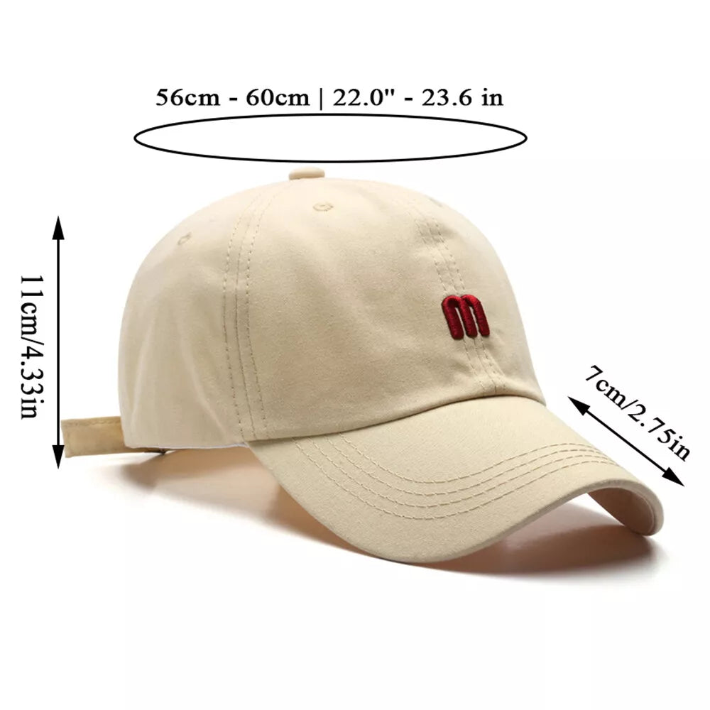 M Letter Cotton Baseball Cap