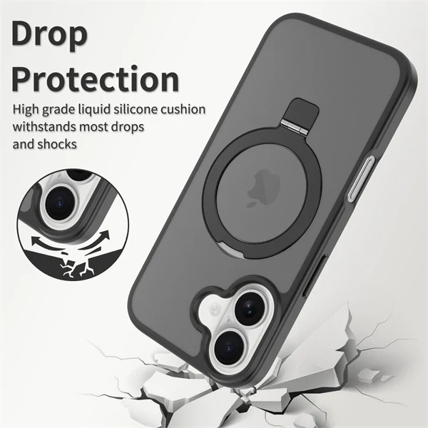 MagSafe-Compatible 2-in-1 Magnetic Stand Phone Case for iPhone 17 – Shockproof Matte Finish