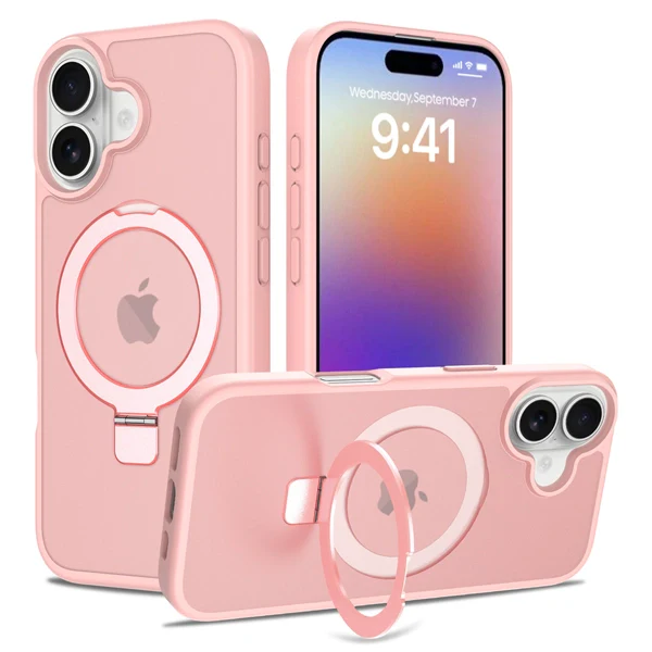 MagSafe-Compatible 2-in-1 Magnetic Stand Phone Case for iPhone 17 – Shockproof Matte Finish