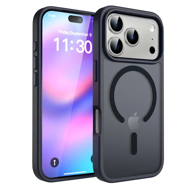 Magnetic Matte Case for iPhone 17 / 16 Pro Max – 2-in-1 Shockproof Hybrid Cover with Soft-Touch Finish