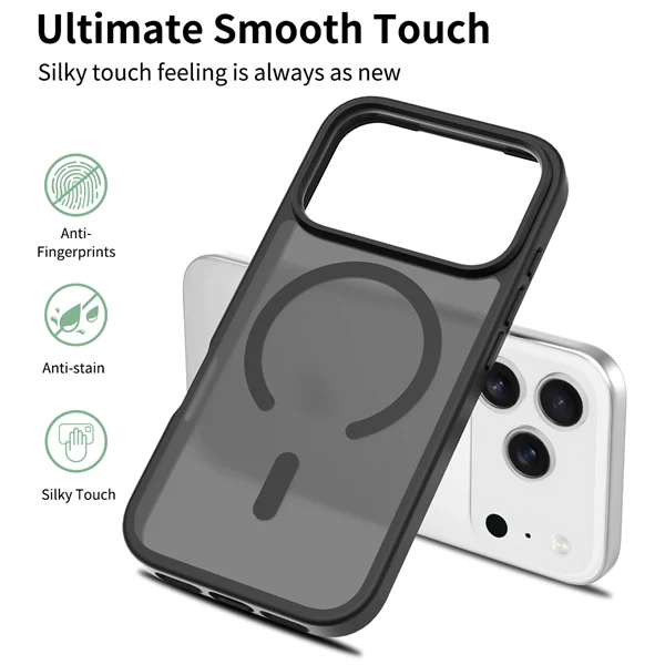 Magnetic Matte Case for iPhone 17 / 16 Pro Max – 2-in-1 Shockproof Hybrid Cover with Soft-Touch Finish