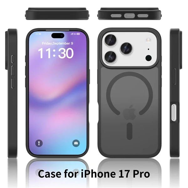 Magnetic Matte Case for iPhone 17 / 16 Pro Max – 2-in-1 Shockproof Hybrid Cover with Soft-Touch Finish