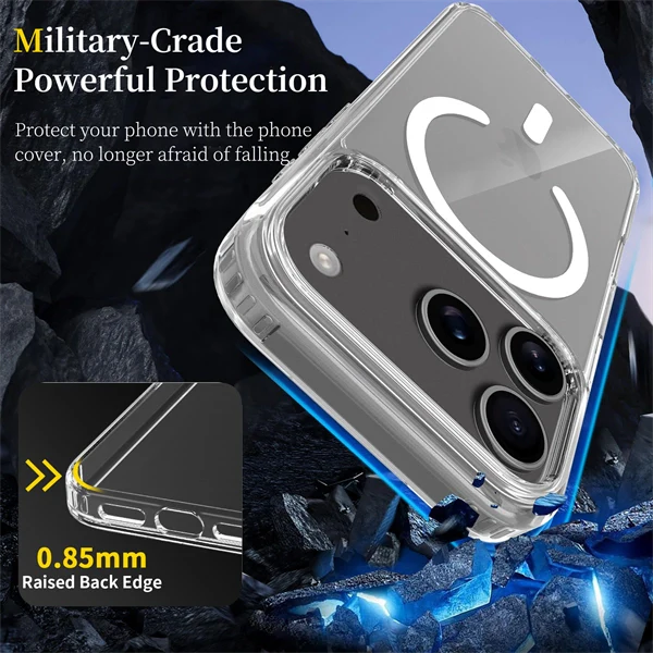Magnetic Transparent Full-Body Shockproof Protection Case for iPhone 17