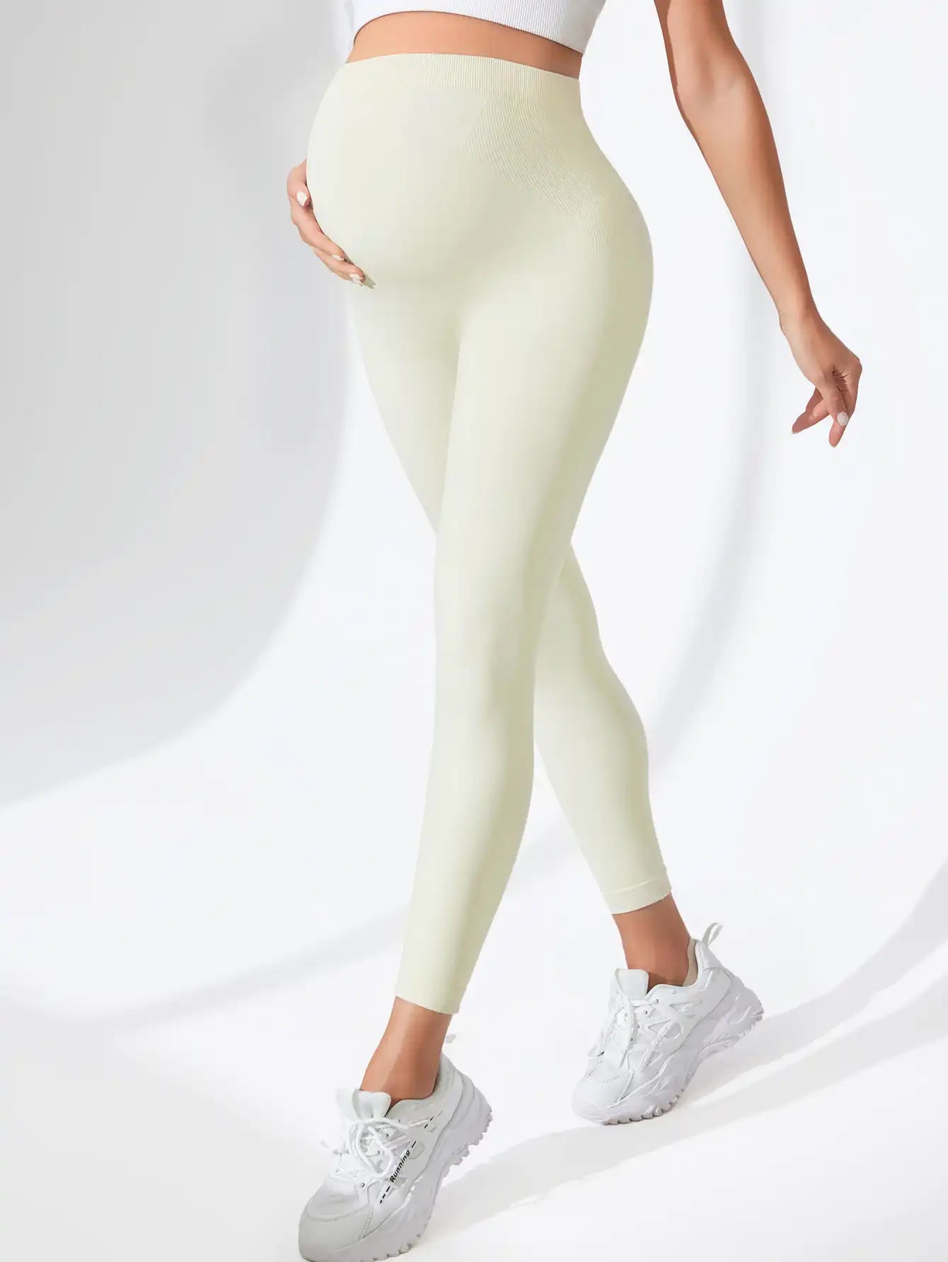 Maternity Support Leggings - Seamless High-Waisted Yoga Pants