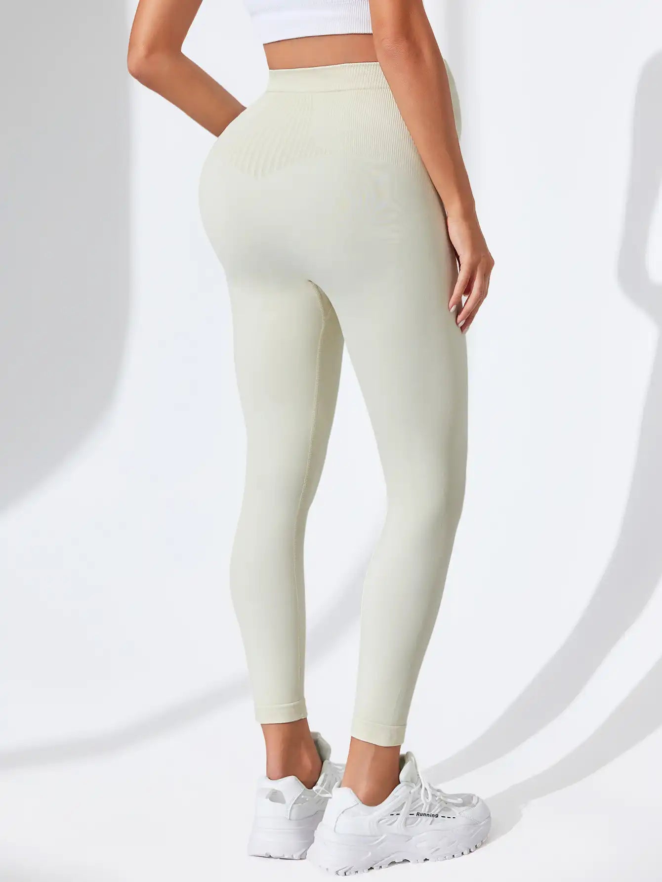 Maternity Support Leggings - Seamless High-Waisted Yoga Pants