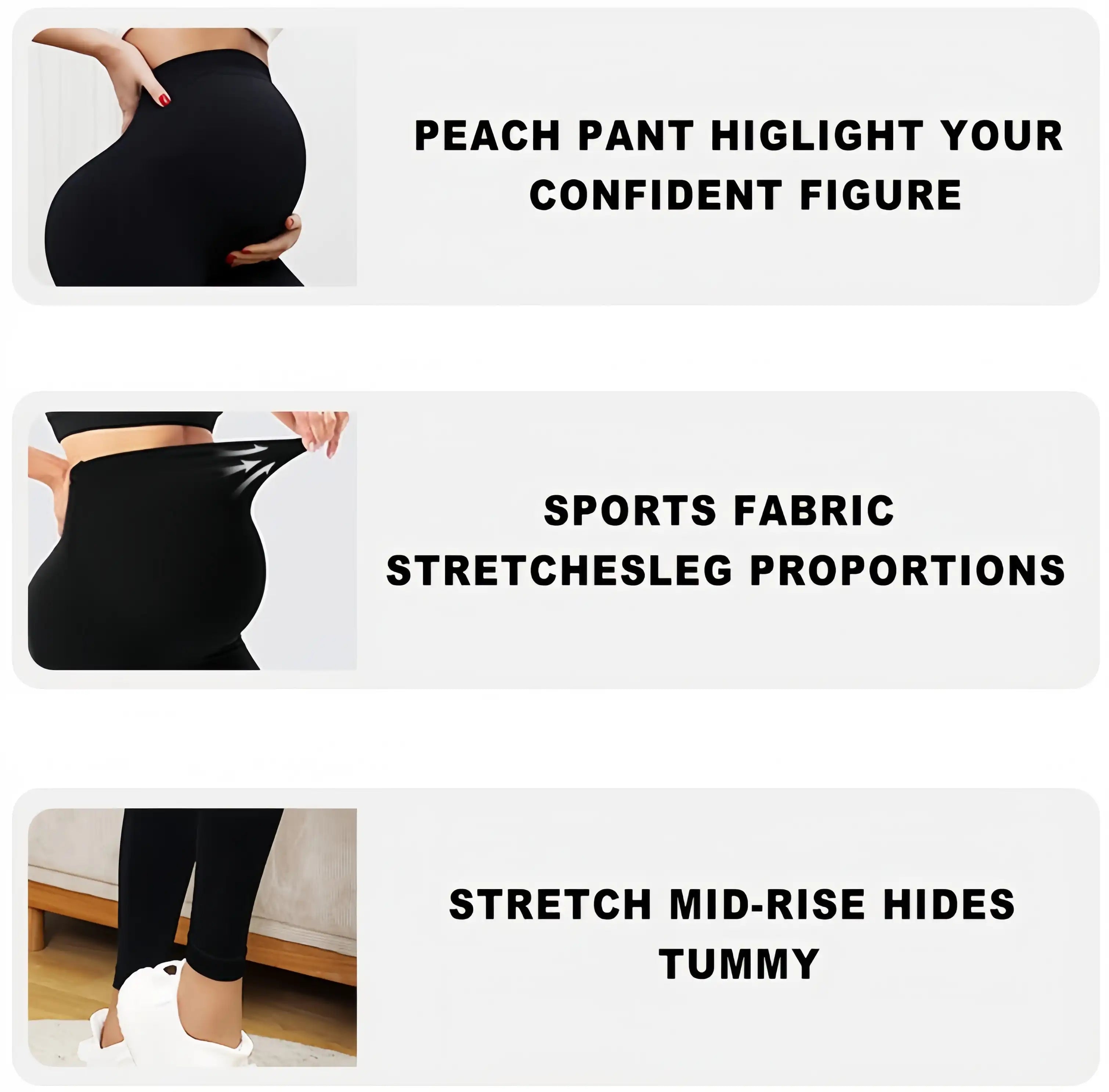 Maternity Support Leggings - Seamless High-Waisted Yoga Pants