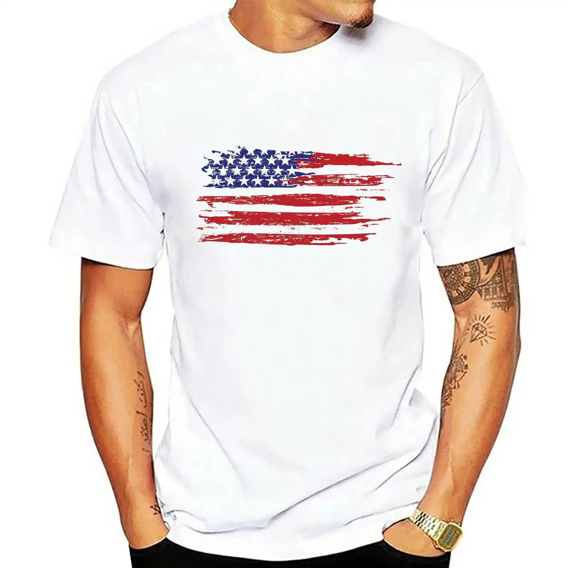 Men's 3D Patriotic T-Shirt - Lightweight Summer Streetwear
