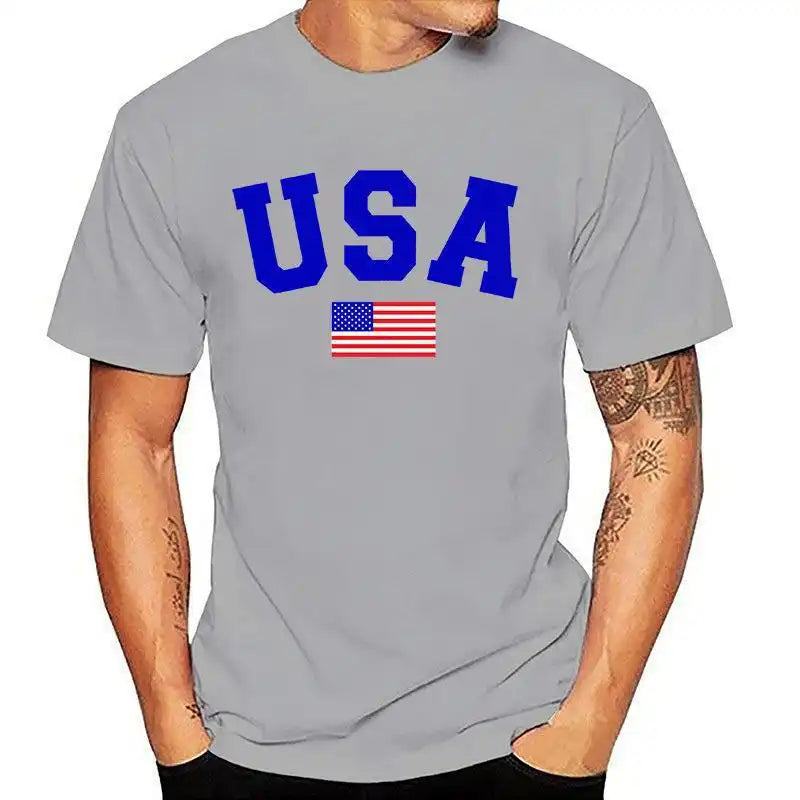 Men's 4th of July Patriotic T-Shirt - 3D American Flag Print & Lightweight Streetwear