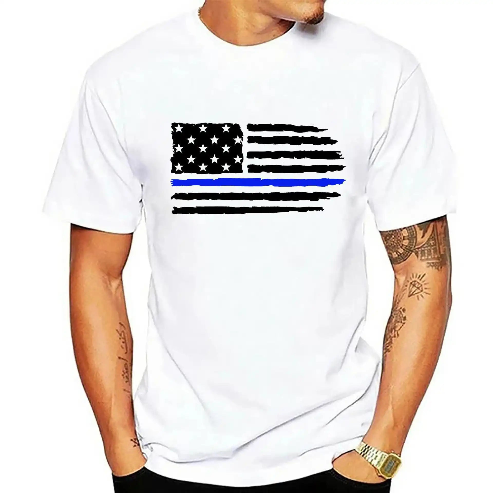 Men's 4th of July Patriotic T-Shirt - 3D American Flag Print & Lightweight Streetwear