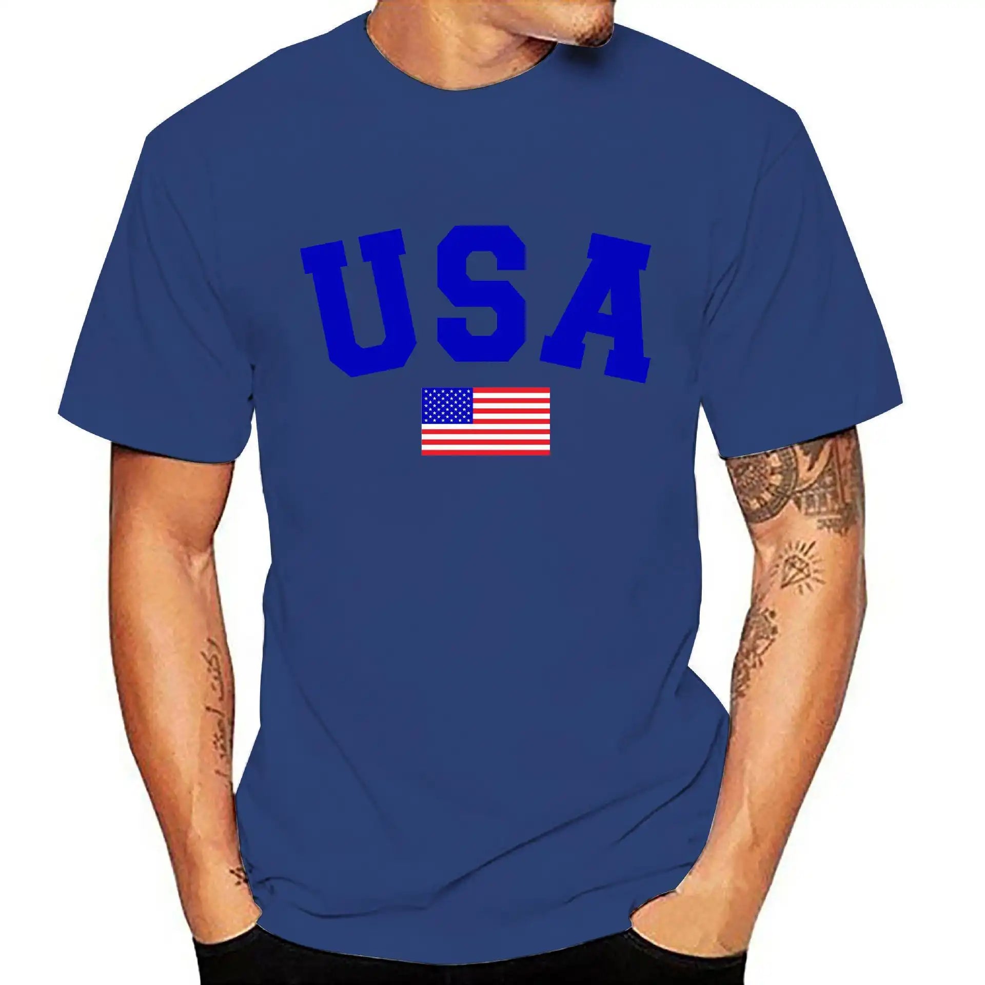 Men's 4th of July Patriotic T-Shirt - 3D American Flag Print & Lightweight Streetwear