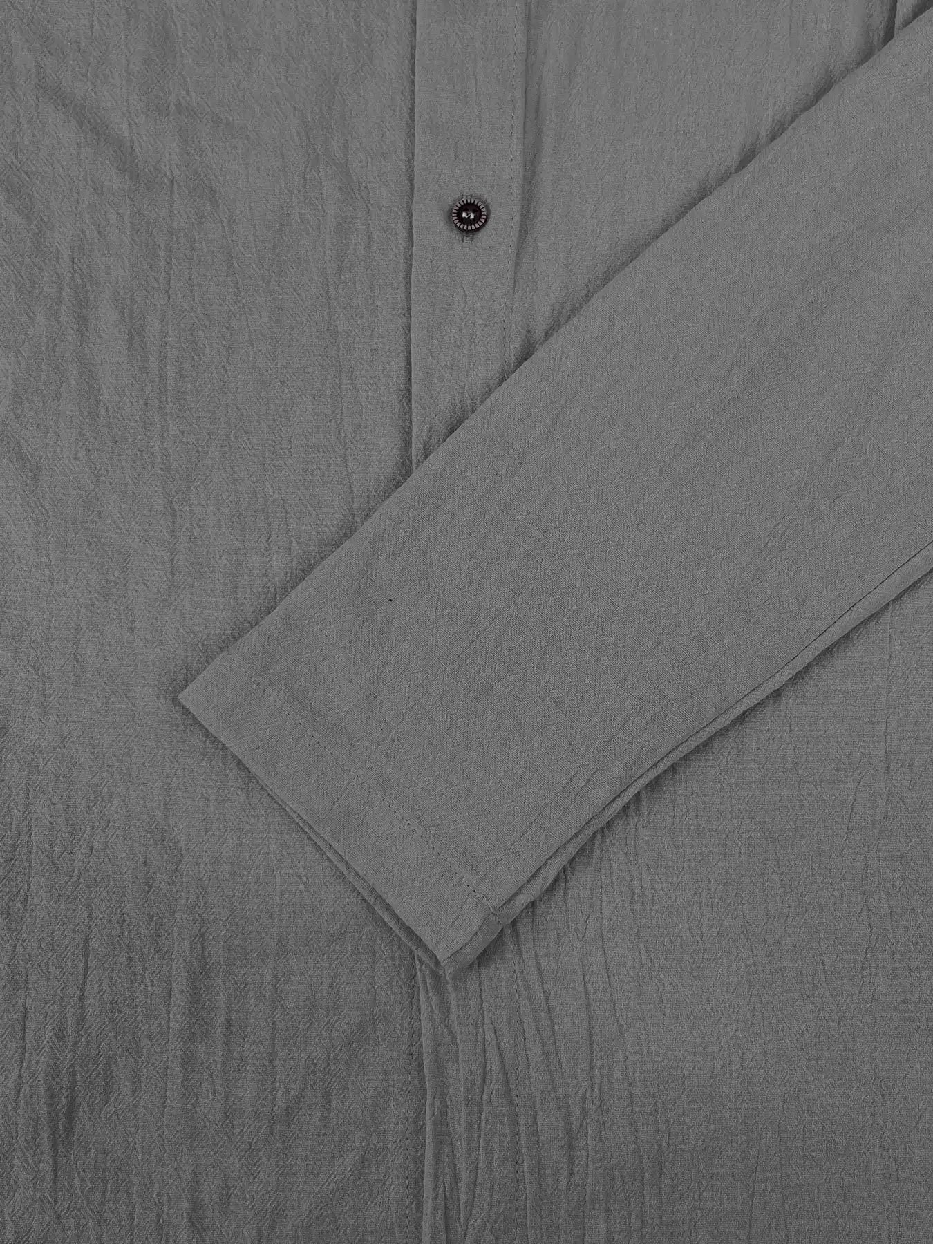 Men's Cotton-Linen Hooded Shirt - Button Front & Long Sleeve