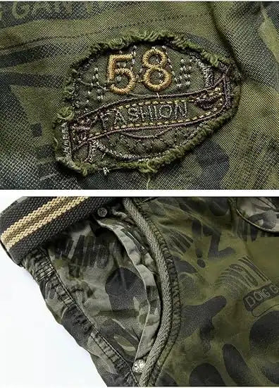 Men's Tactical Cotton Camouflage Cargo Shorts (No Belt)