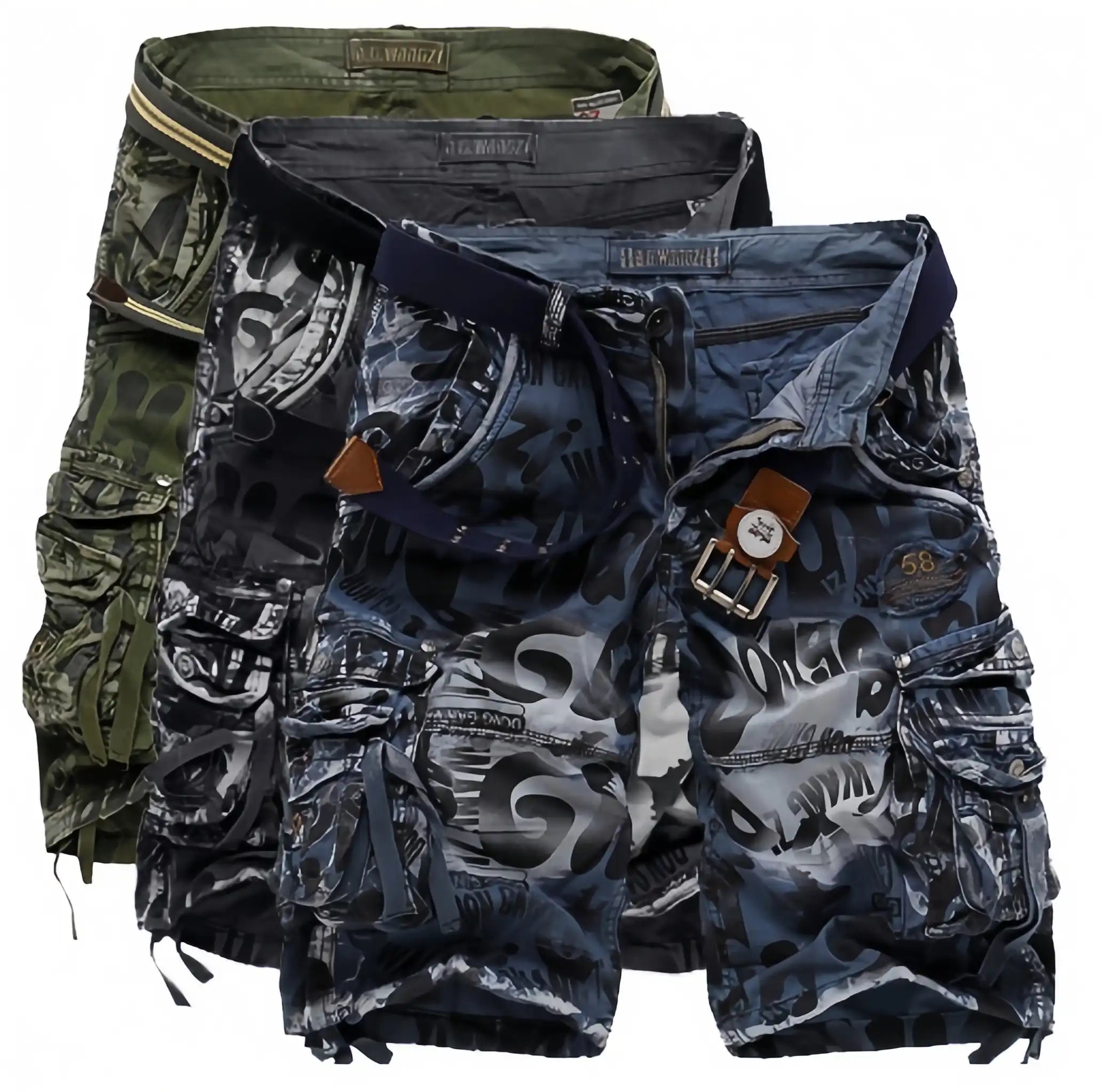 Men's Tactical Cotton Camouflage Cargo Shorts (No Belt)
