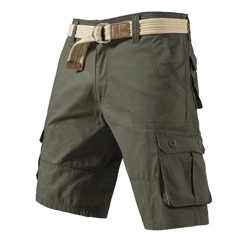 Men's Cotton Cargo Shorts - Multi-Pocket Summer Casual Shorts