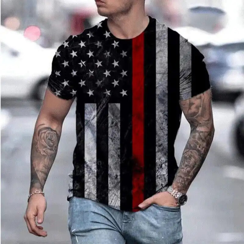 🔥 Men's Eagle & American Flag Premium T-Shirt - Patriotic Design