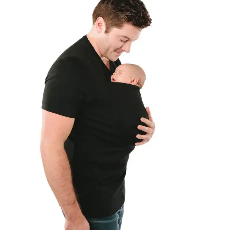 Men's Kangaroo Pocket Baby Carrier Shirt - V-Neck Bonding Tee