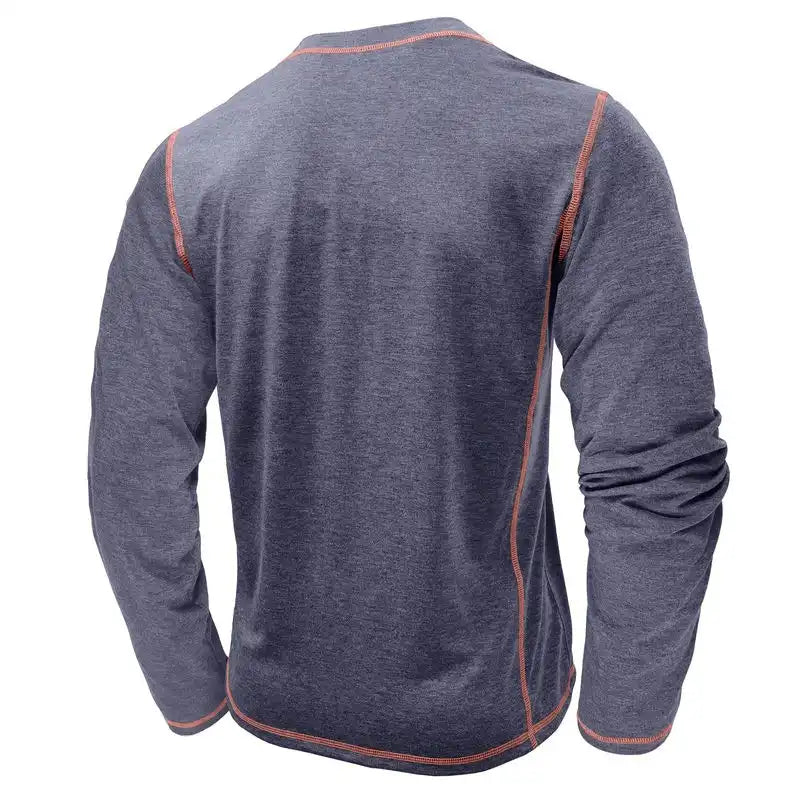 Men's Lightweight Henley Shirt: 4-Button Long Sleeve