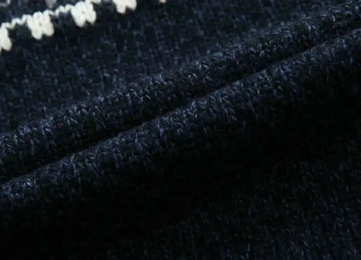 Men's Norwegian Knit Jacket - Stand Collar Zip-Front Cardigan/M-5XL