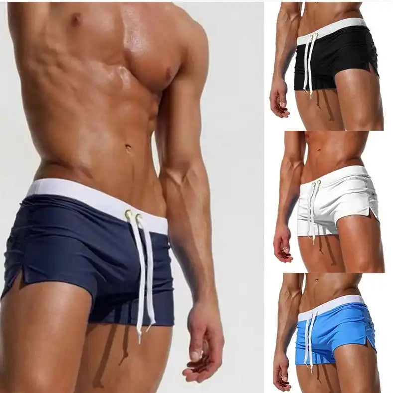 Men's Quick-Dry Swim Trunks - Solid Color Sport Shorts for Surf & Gym