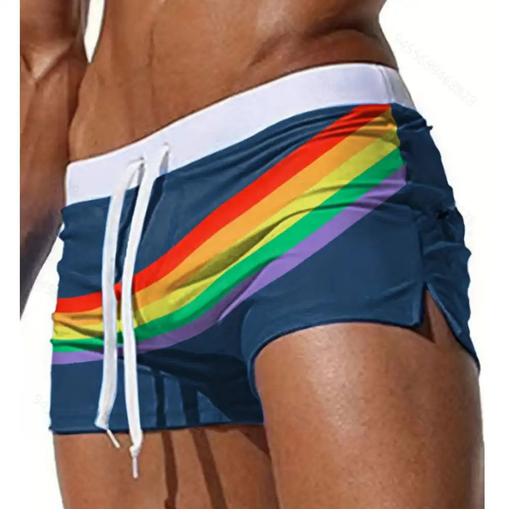 Men's Quick-Dry Swim Trunks - Solid Color Sport Shorts for Surf & Gym
