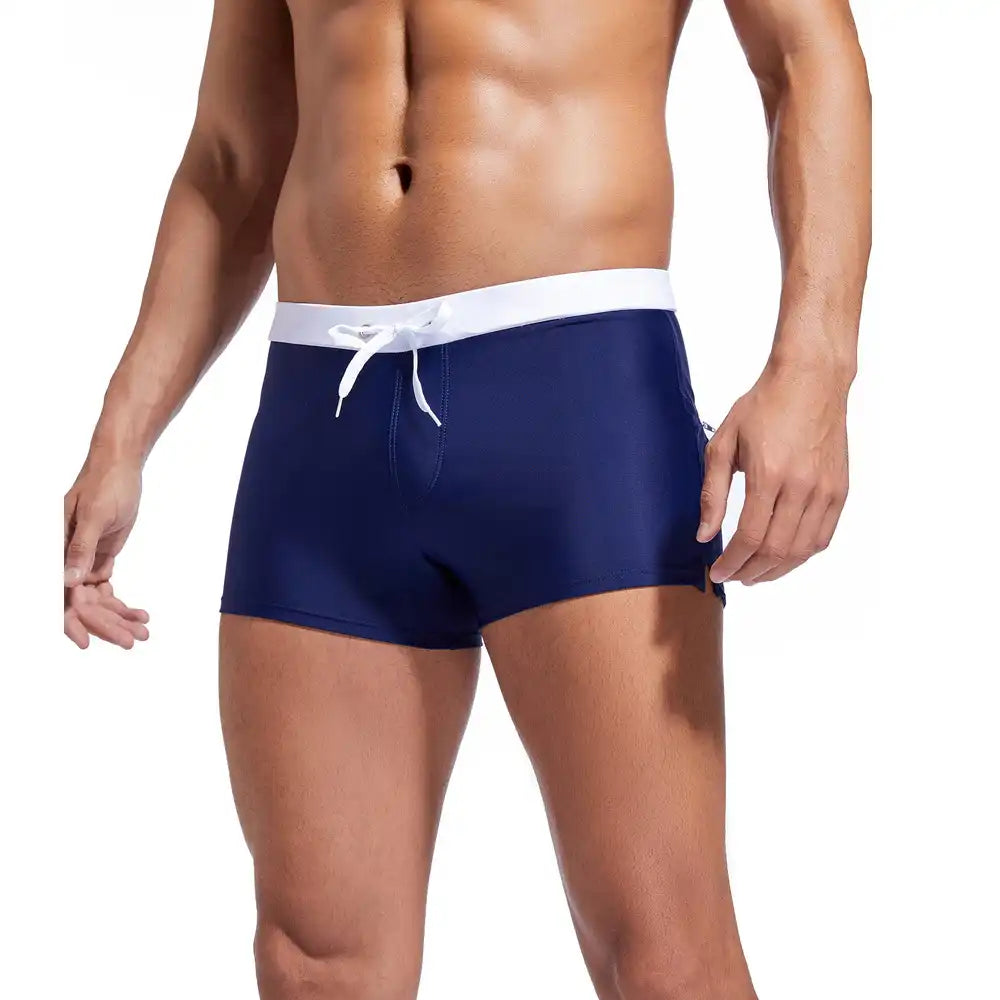 Men's Quick-Dry Swim Trunks - Solid Color Sport Shorts for Surf & Gym