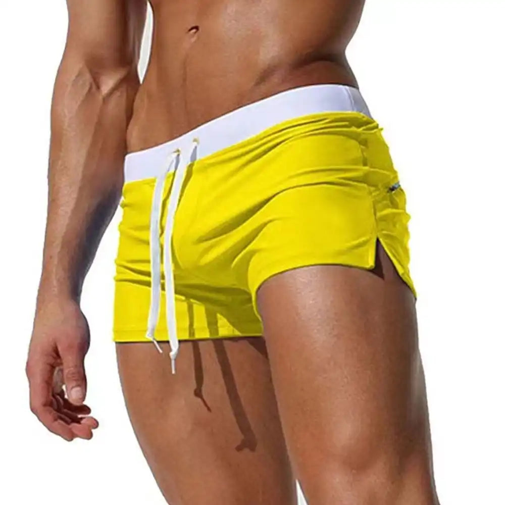 Men's Quick-Dry Swim Trunks - Solid Color Sport Shorts for Surf & Gym
