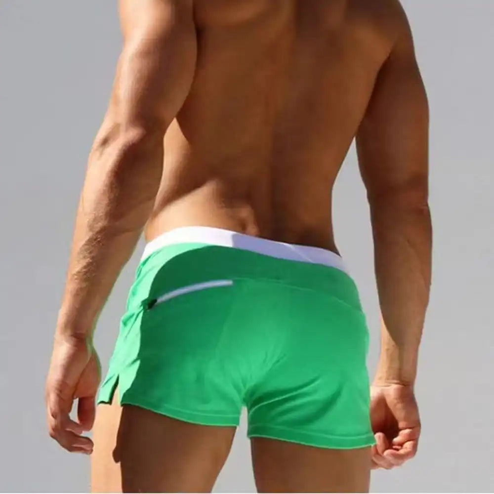 Men's Quick-Dry Swim Trunks - Solid Color Sport Shorts for Surf & Gym