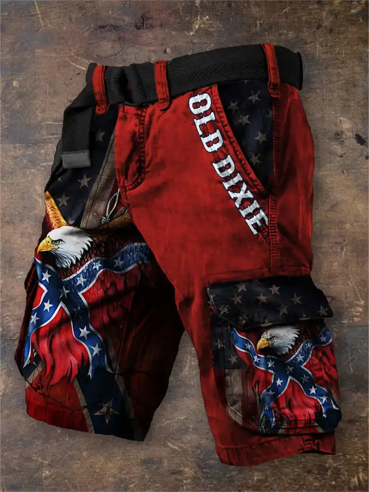 Men's Retro Fashion Art Printed Cargo Shorts