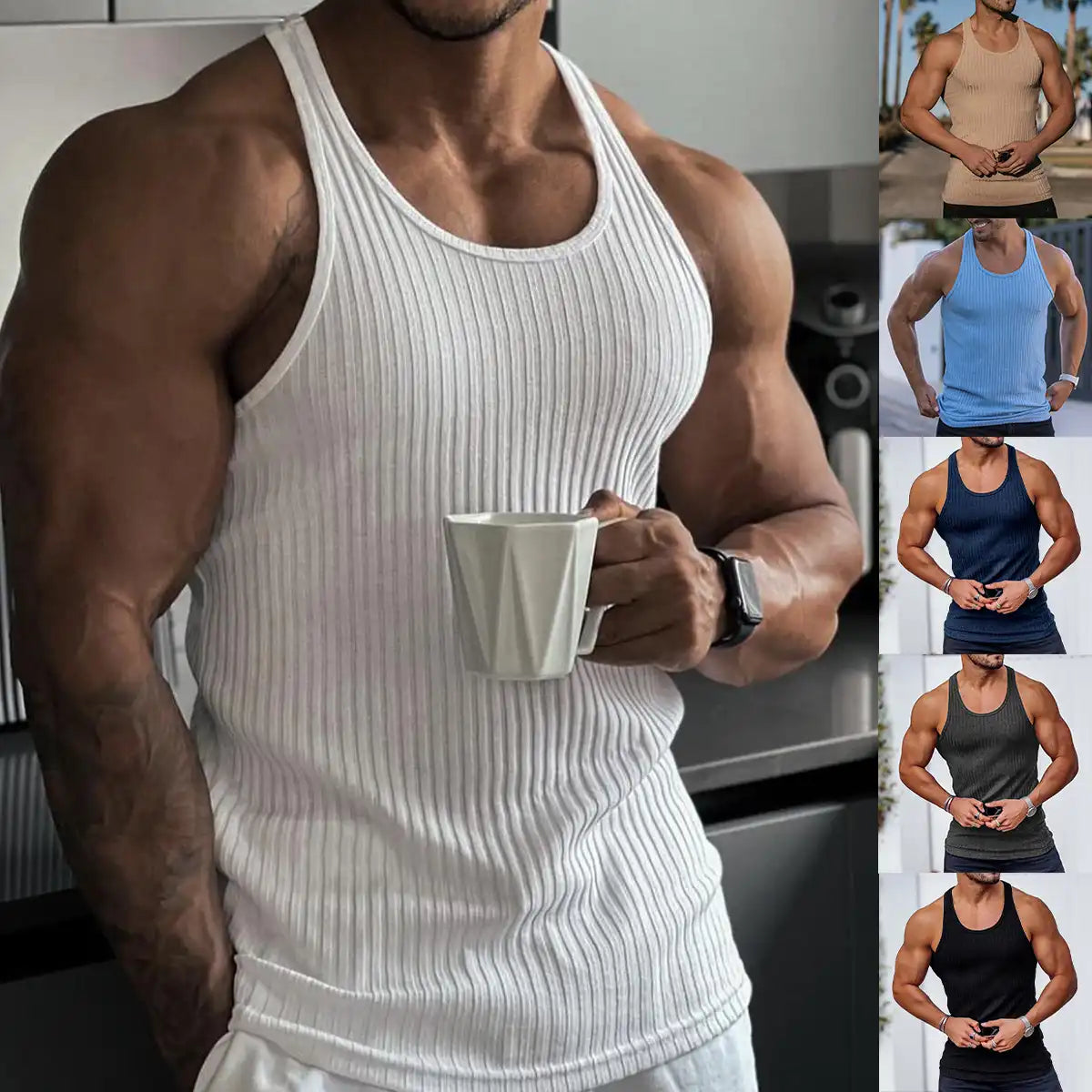 Men's Ribbed Muscle Tank Top